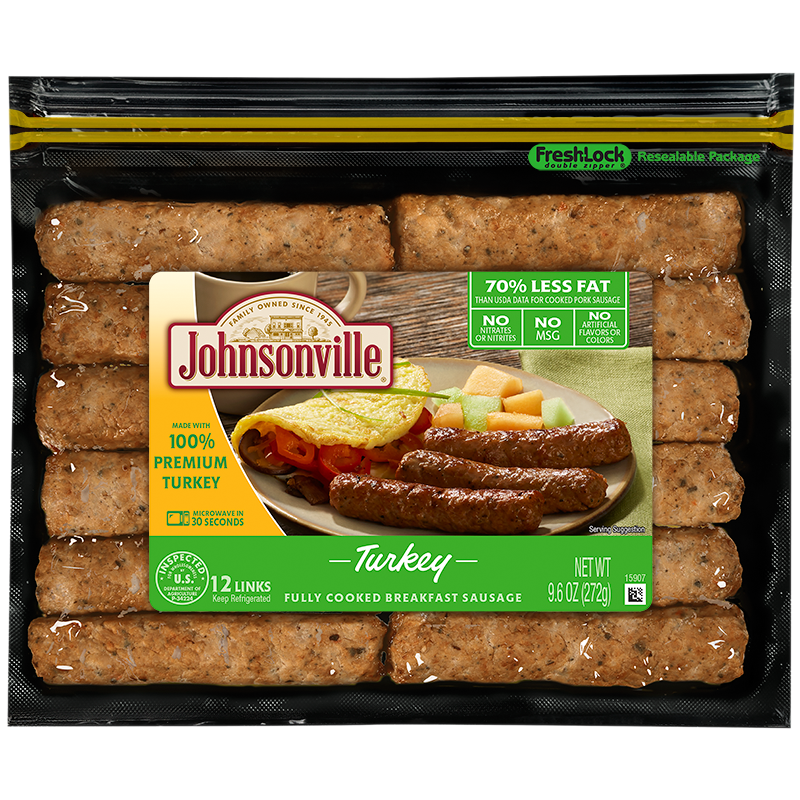 101799 Turkey Fully Cooked Breakfast Sausage Links Johnsonville