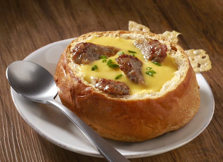 Cheesy Brat Soup Johnsonville Foodservice