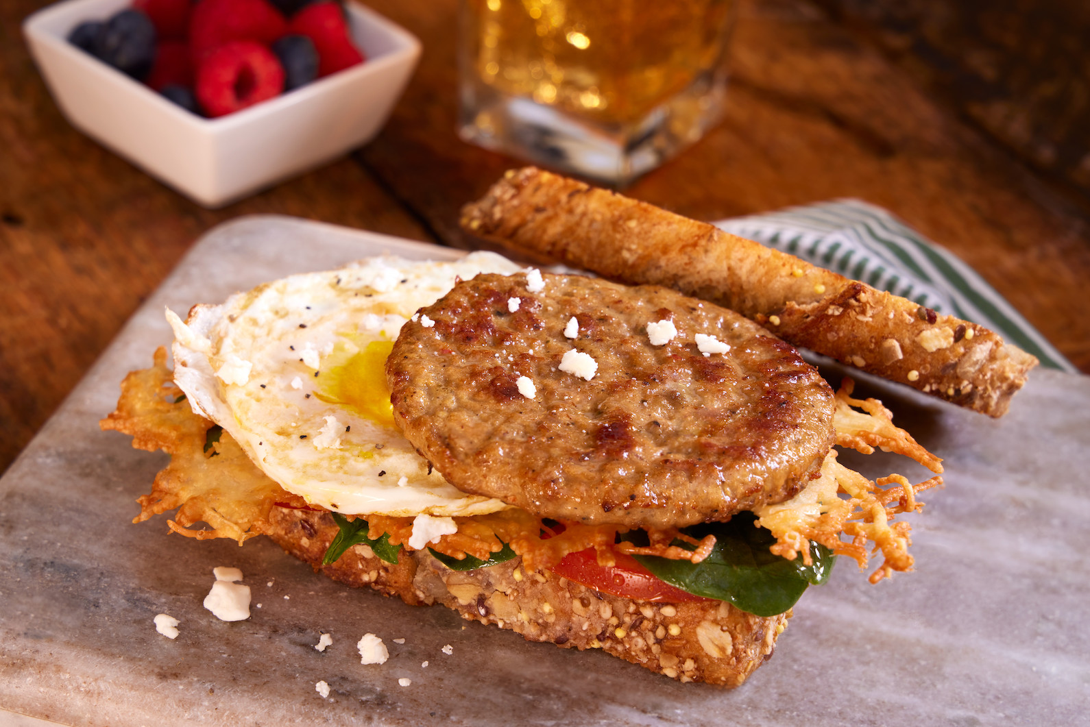 Mediterranean style breakfast sandwich