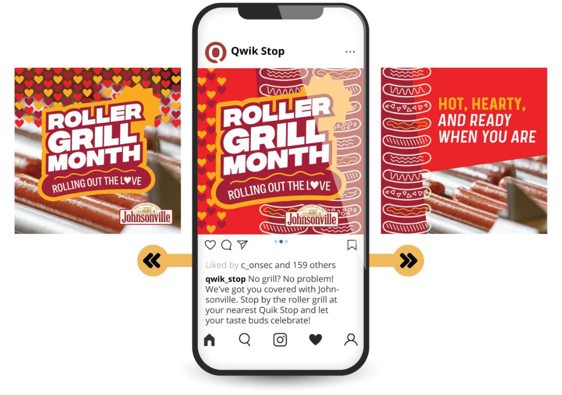 Social media post carousel mocked up in smart phone